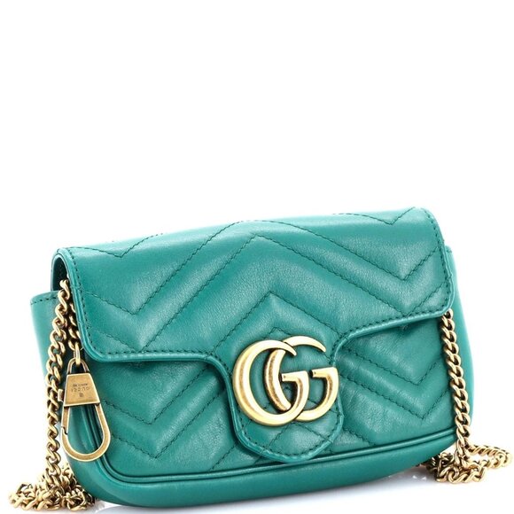 Gucci GG Marmont Flap Bag Matelasse Leather Super Mini reb-900-091725 - Picture 3 of 6